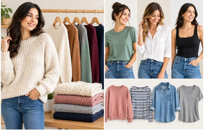 sweaters and casual tops