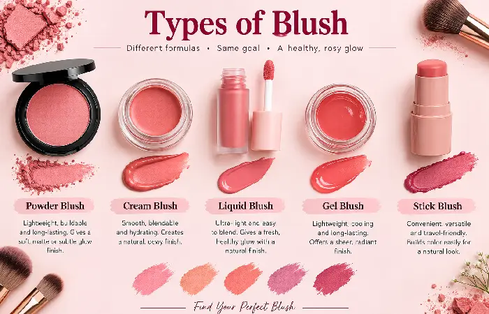 types of blush