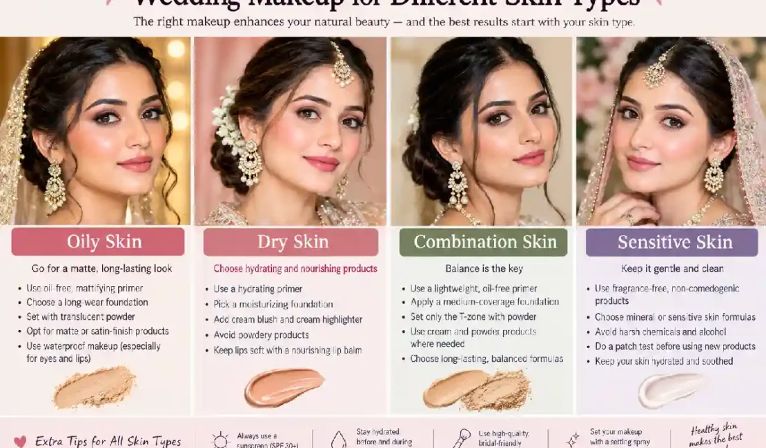wedding makeup for different skin types