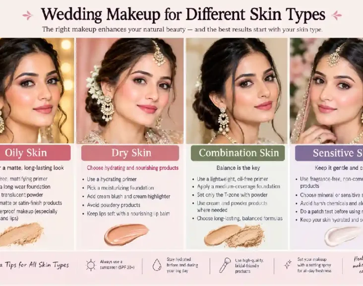 wedding makeup for different skin types