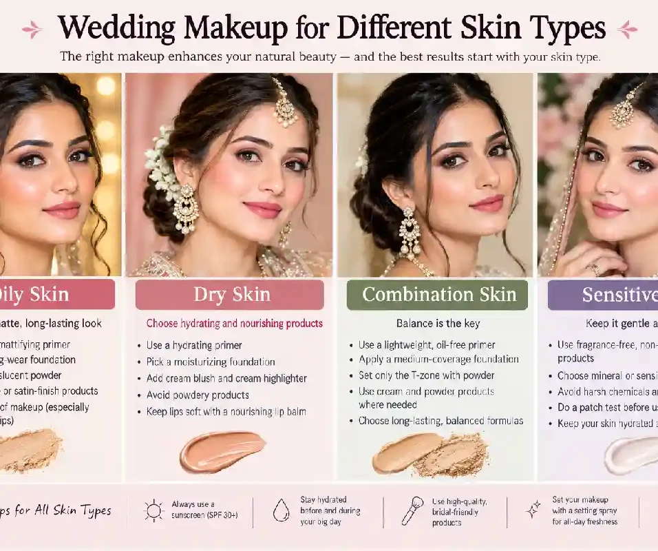 wedding makeup for different skin types