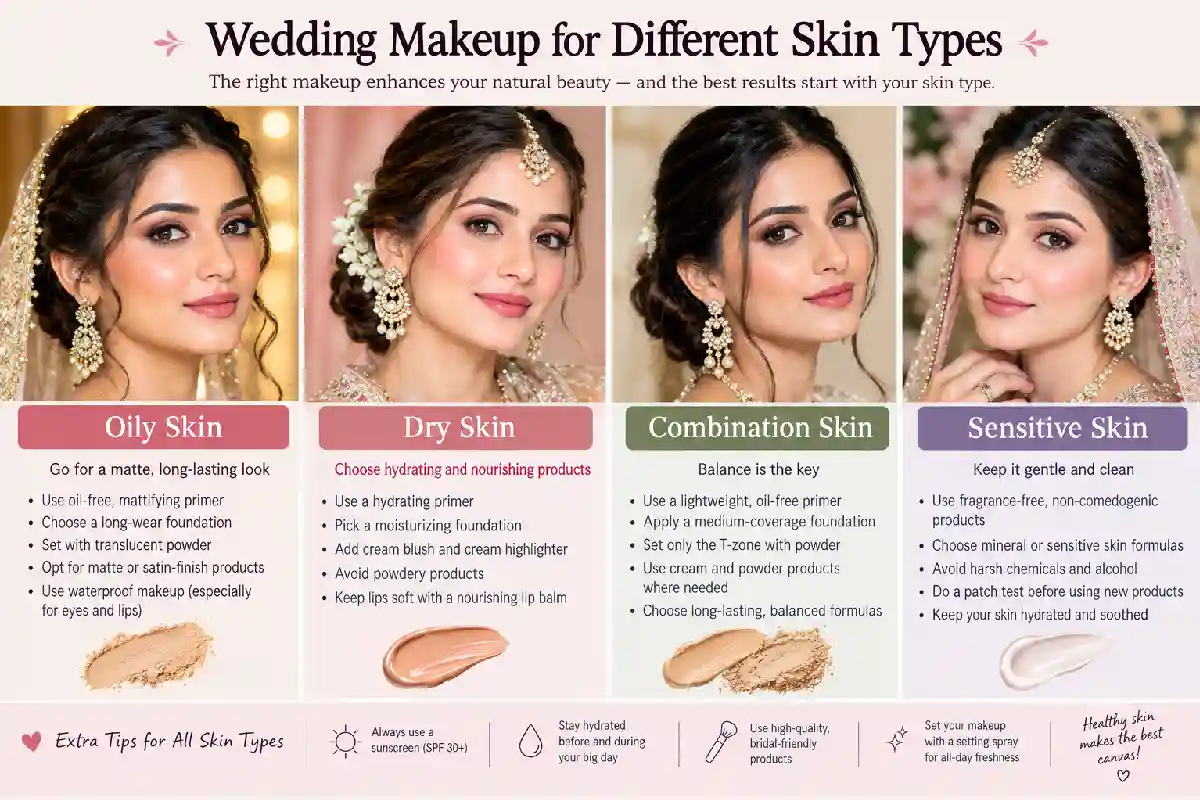 wedding makeup for different skin types