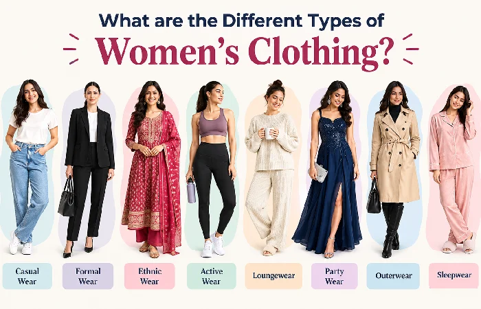 what are the different types of women's clothing_